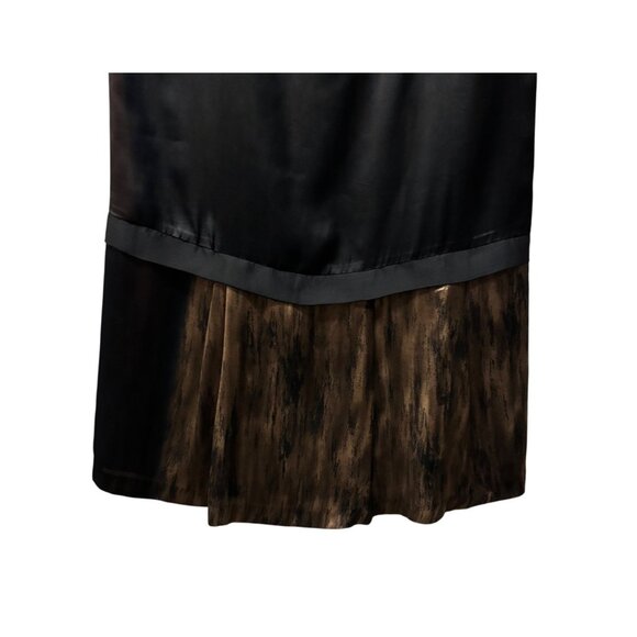 Zara Basic Womens Satin Dress With Pleated Hemline Black Size L Made in Spain - Picture 5 of 9